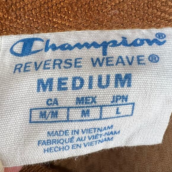 Champion Cropped Hoodie Women's M Brown Reverse Weave Logo Street Gorpcore - Picture 6 of 10